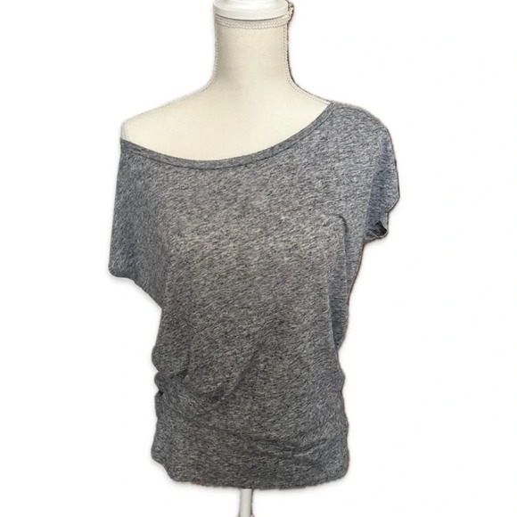 American Eagle Off Shoulder Grey Top - Picture 1 of 7